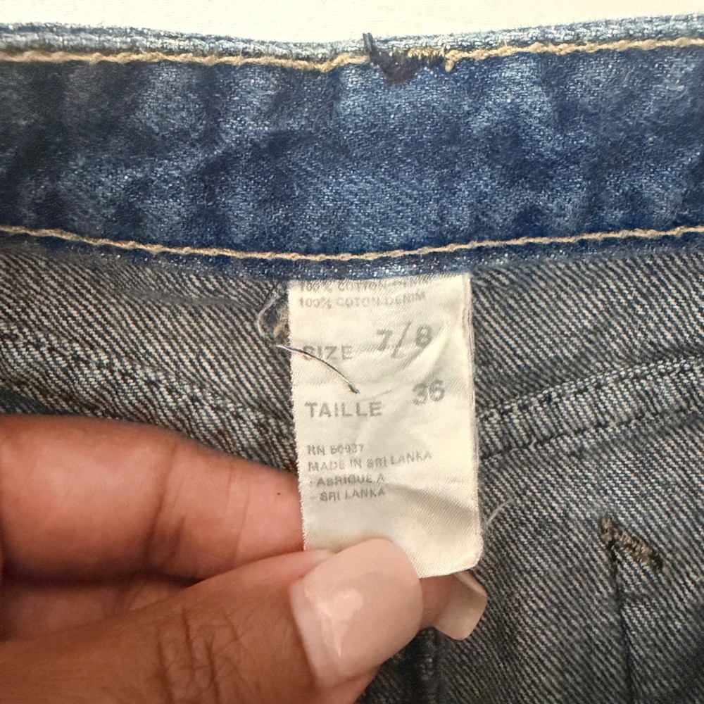 N'Est Ce Pas Kids Blue Denim Midi Skirt Medium‎ Wash High Waist Size 7/8 Vintage - Picture 7 of 9